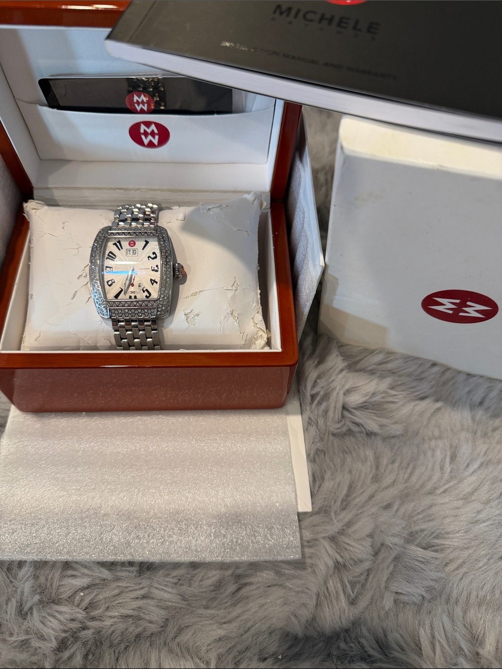 Michele XL Urban Stainless Steel Diamond Watch - Picture 7 of 10